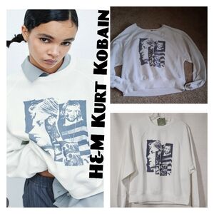 H&M KURT Kobain White Cropped Swater